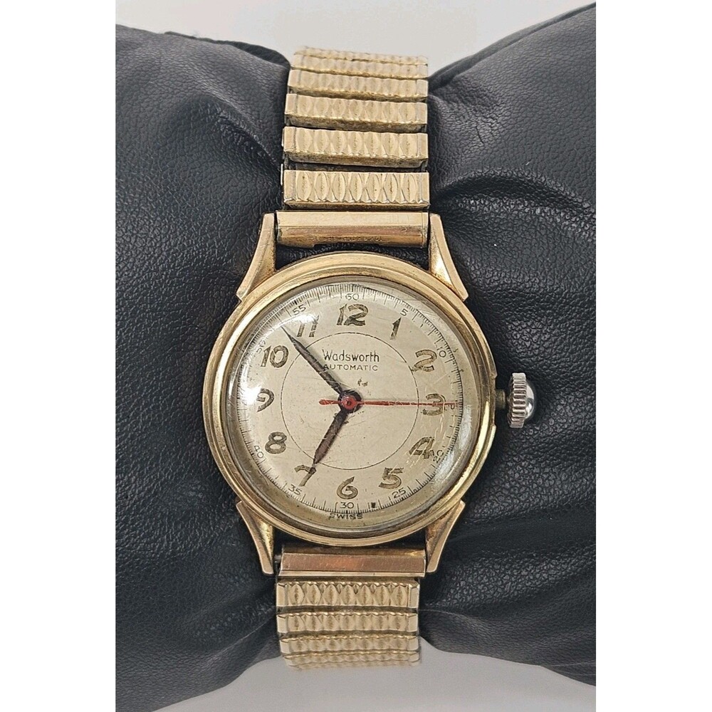 Vintage WADSWORTH Automatic Watch 10K Gold Filled Swiss PARTS OR REPAIR
